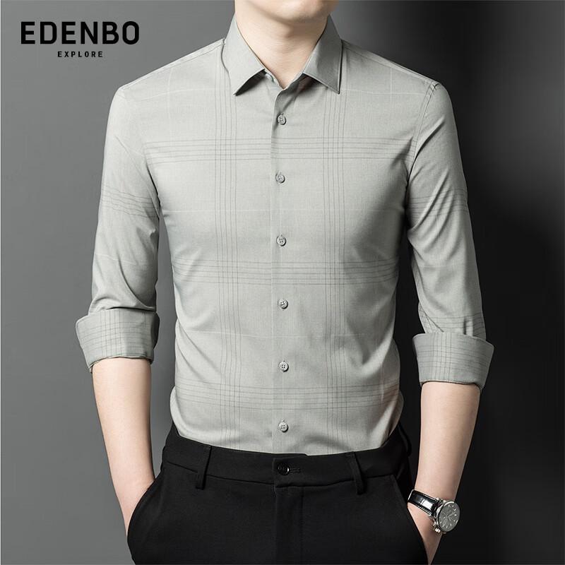 Edenbo Men s Business Casual Long Sleeve Shirt 2XL