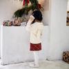 Mädchen-Set 2025 Koreanischer Stil Herbst/Winter – Weißer Kaninchen Pullover