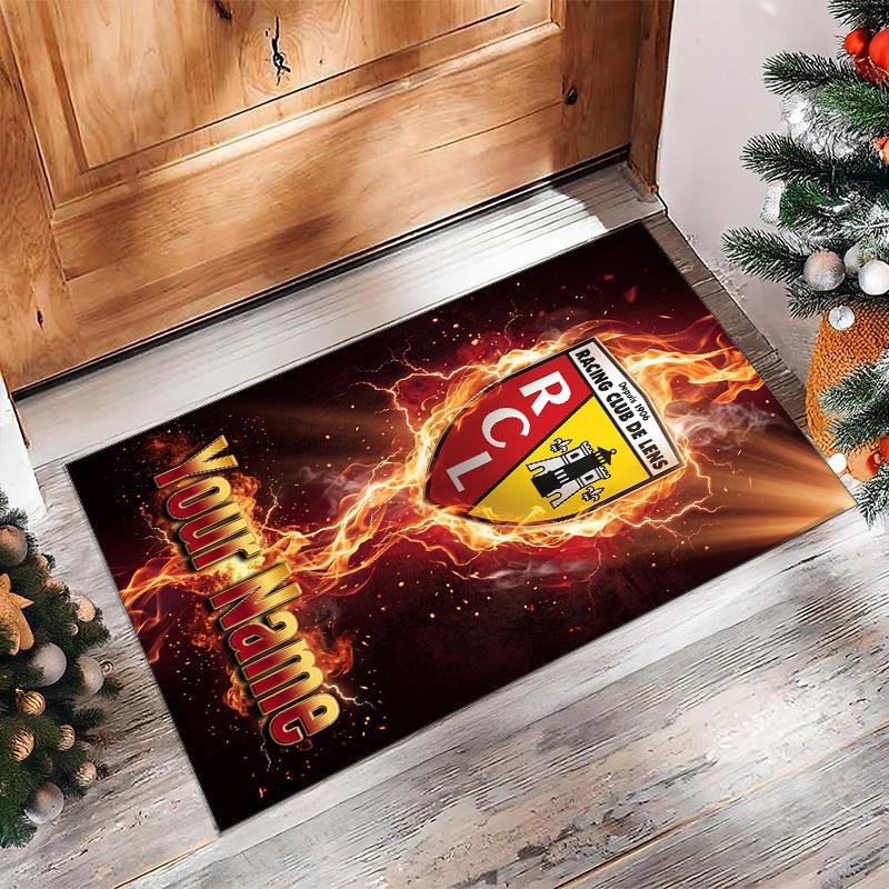Racing Club de Lens Bedruckter Kristall-Samt-Teppich Rutschfester Kristall-Samt-Teppich Für Sofa Schlafzimmer Innenbereich Heimdekoration