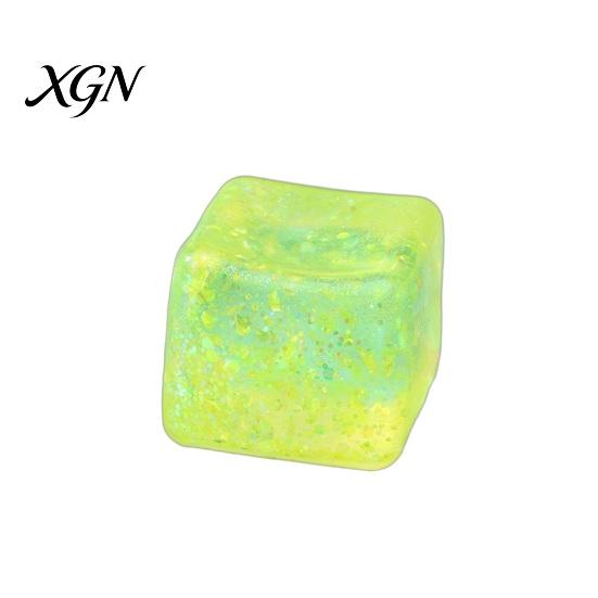 Squeeze Toy Ice Cube with Glitter Slow-Rising Water TPR Fidget Blingbling Stress Reliever for Relief Portable Decompression Gadget Kids Adults