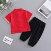 Boys Summer Hanbok Two-piece Suit Baby Linen Chinese Style Short-sleeved Retro Tang Suit Breathable Cotton Linen Casual Kids Outfit