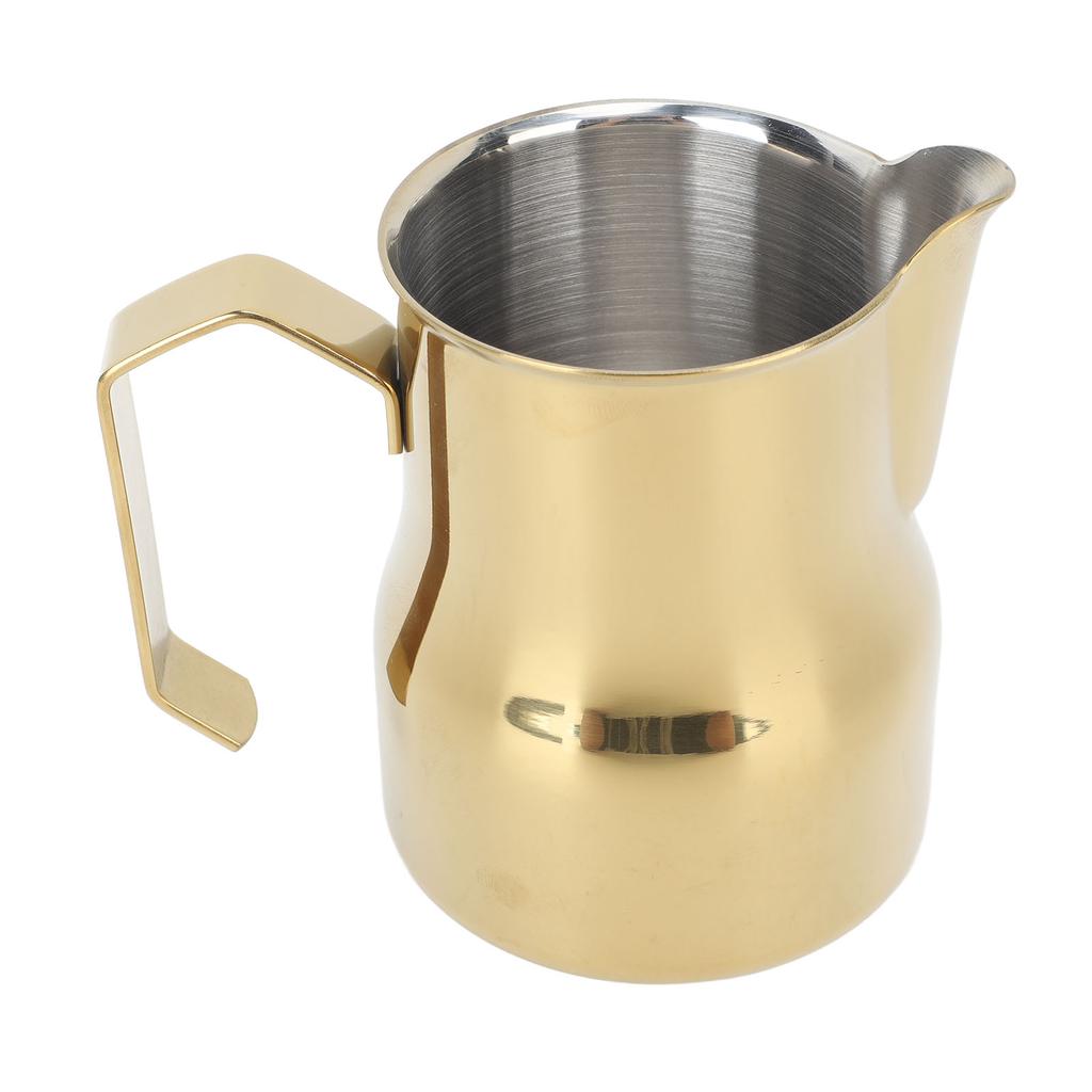 Milk Frother Cup 350ml 304 Stainless Steel Pointed Mouth Foaming Cup Milk Coffee Frothing Pitcher Gold