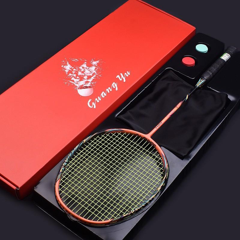 Professional Carbon Fiber Badminton Racket 32 Lbs Training Set Amateur Intermediate Players