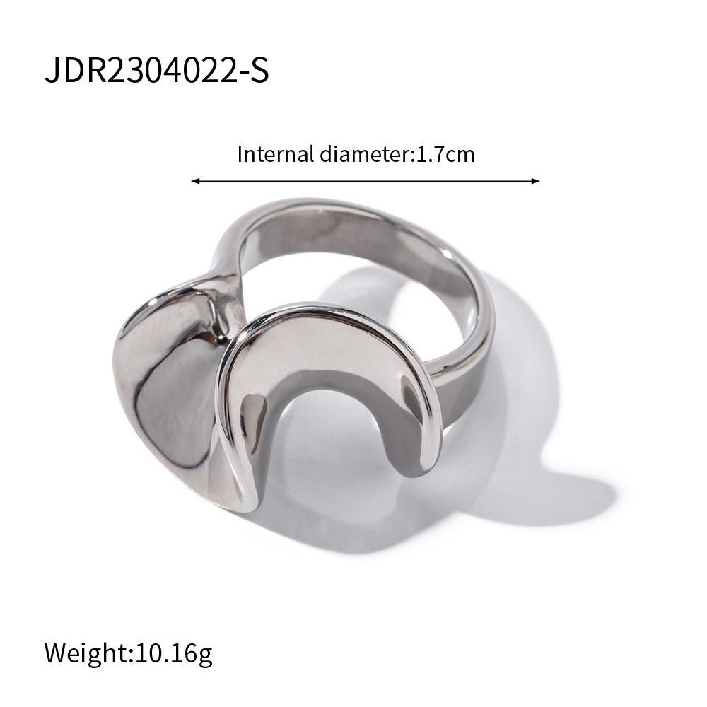 Stainless Steel Exaggerated Ring Smooth Vintage Finger Ring Exquisite Geometric Ring  Wedding