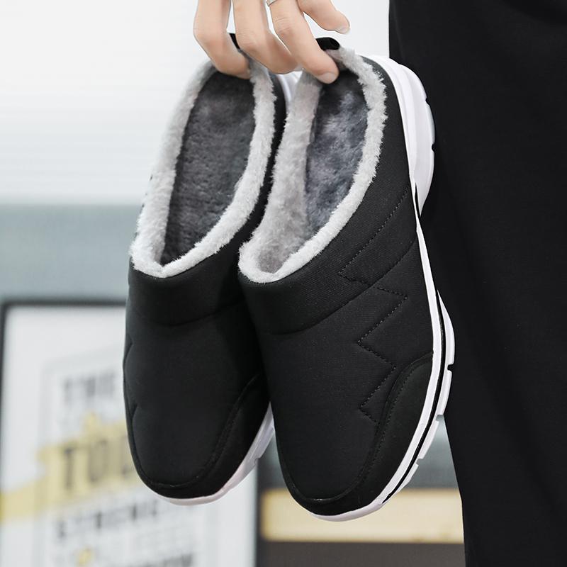 Men Women Plush Slippers Winter Indoor Outdoor Walking Shoes Warm Casual Flats Cotton Shoes Big Size 36-48