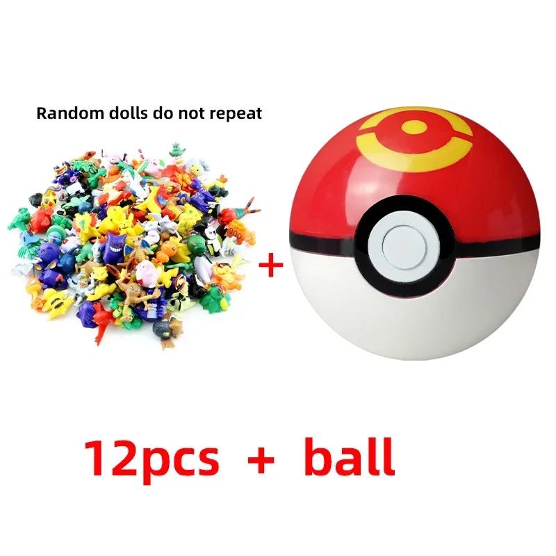 12/24Pcs Pokemon Ball with 2-3cm Pikachu Figure Elf Doll Anime Action Mini Small Pokeball Monster Poke Doll Toy Collect Kid Gift