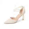 Fashion Women Summer High Heels Sandals Lady Pointed Toe Stiletto Butterfly Knot Pumps Fashion Pearl Buckle Strap Wedding Bridal Shoes