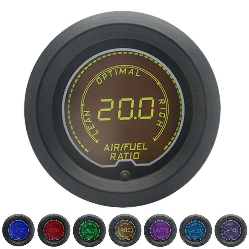 52mm Boost/Water temp/Oil temp/Volt/Tachometer/EGT/Air Fuel ratio/Oil Pressure Gauge LCD Digital 7 Color Display