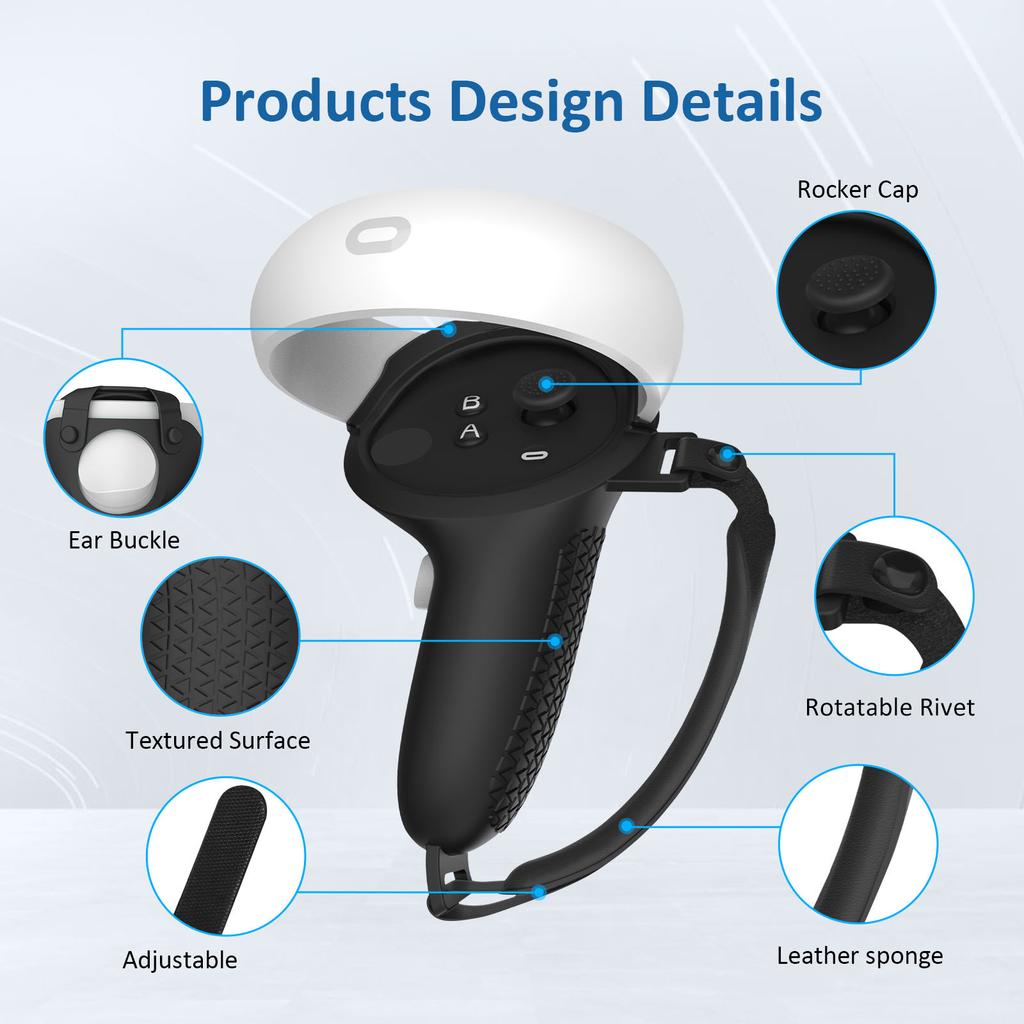 Anti-Throw Controller Shells Grips Lightproof Cover for Quest 2 VR Handle Protective Pouch VR Controller Sleeves