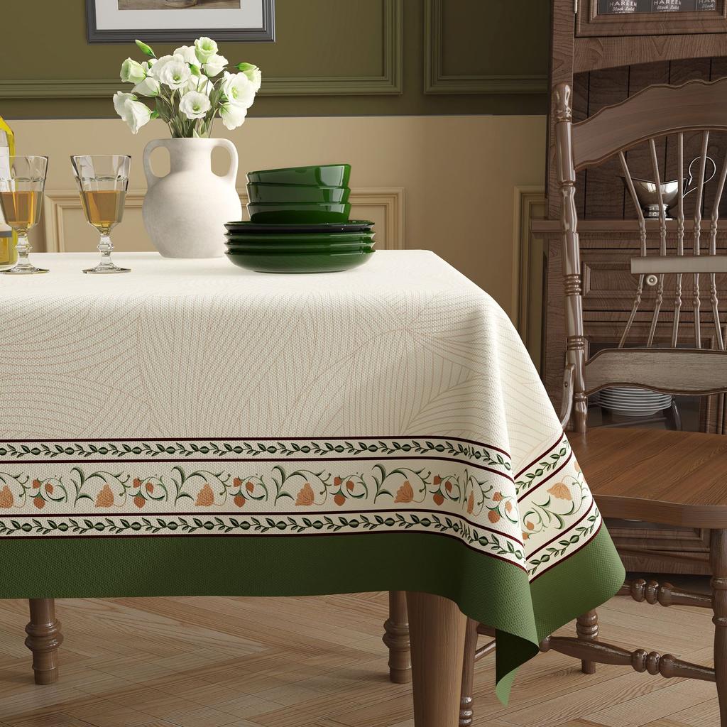 Dining Table Tablecloth Leave-In Oil-Proof, Waterproof And Anti-Scalding Rectangular Dining Table Cloth High-End Coffee Table Tablecloth Protective
