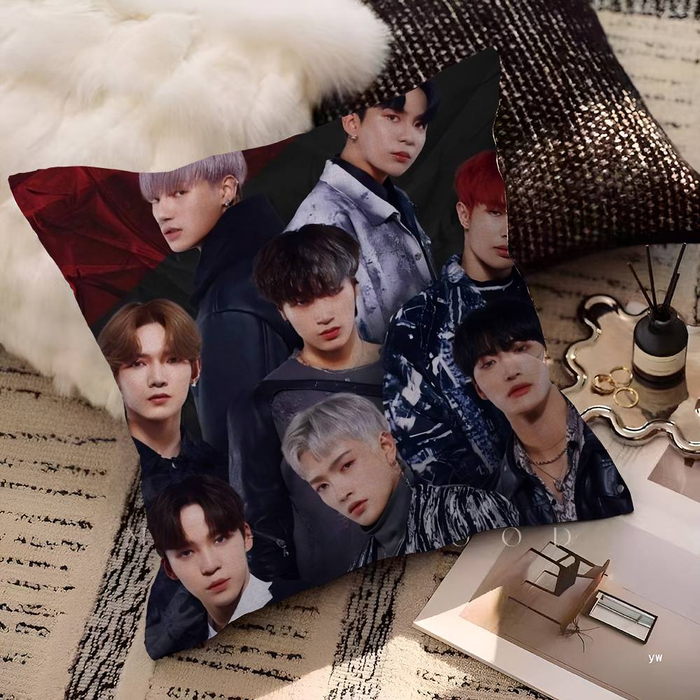 A-ATEEZs-KPOP Klassischer Heißer Sänger Büro Kissenbezug Auto Kissenbezug 45X45CM Lendenkissenbezug Sofakissenbezug