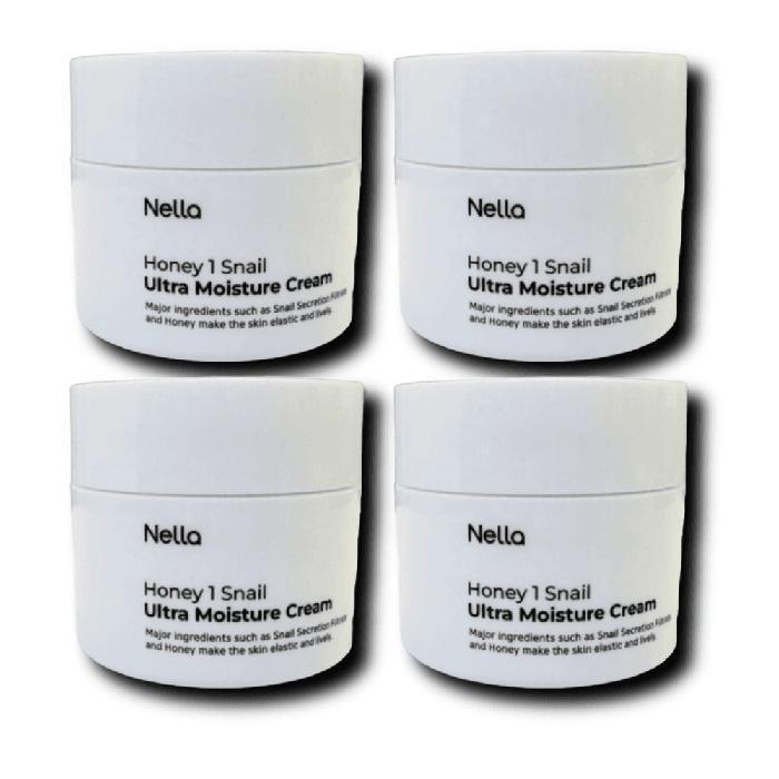 [Nella] Snail Moisture Cream 100ml (4ea) Large Capacity Moisture Nourishing Elasticity Wrinkle Improvement Care / (17503267)