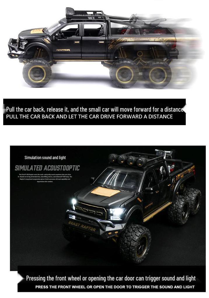 1:28 Die-cast Raptor F150 Toy Truck - Alloy Off-road Vehicle Model for Children