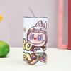 Cartoon Straw Cup Thermos Cup High Value Portable Coffee Cup Ice American Large Capacity Straight Cup