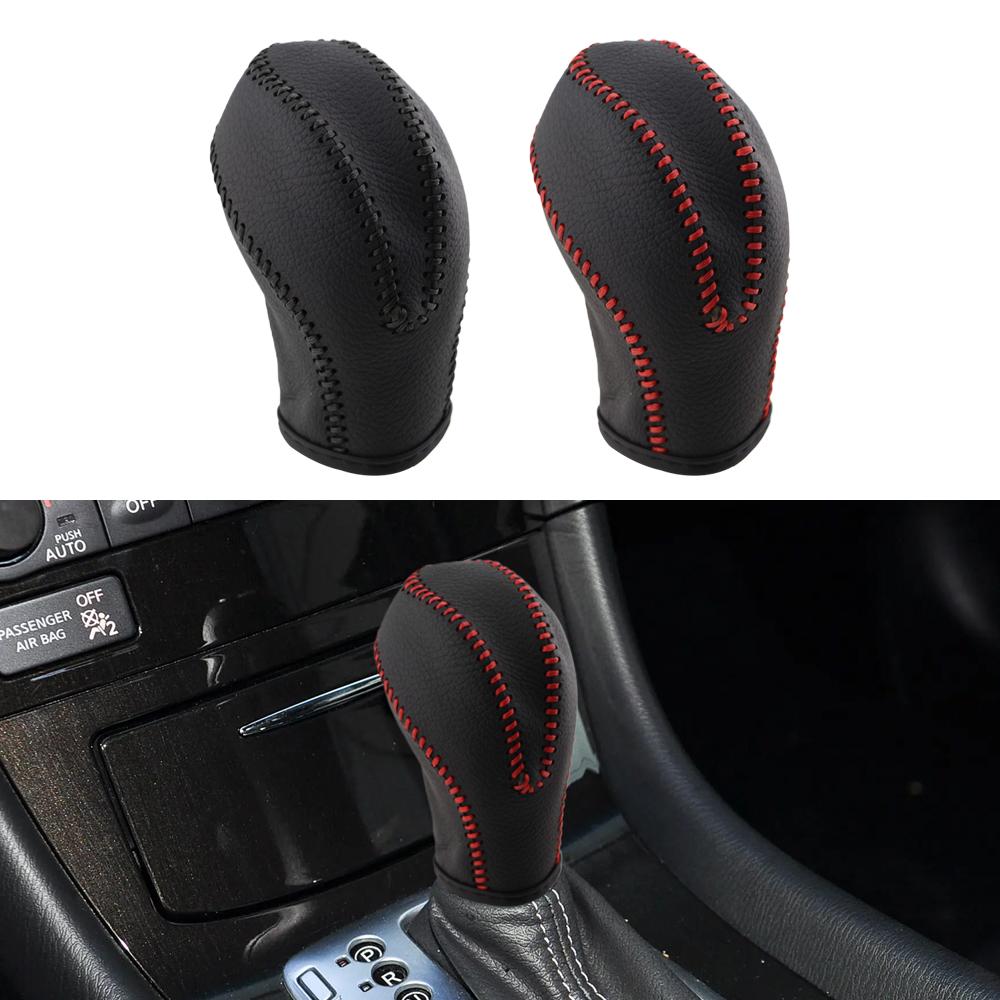 Car Gear Shift Head Knob Cover for Infiniti FX35 EX25 EX35 EX37 AT Leather Gear Shift Collars Protector Interior Accessories