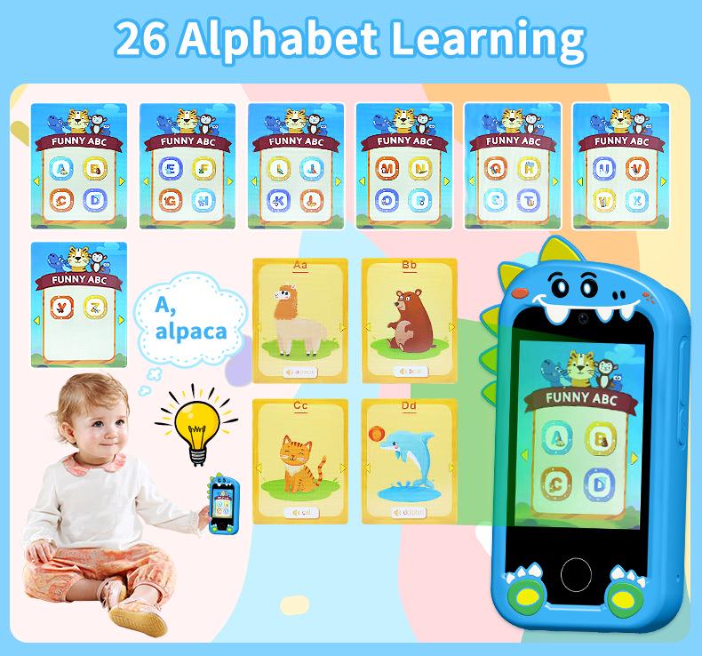 Einhorn Dual-Kamera Pädagogisches Touchscreen-Telefon für Kinder - Frühes Lernen und Weihnachts-Edition