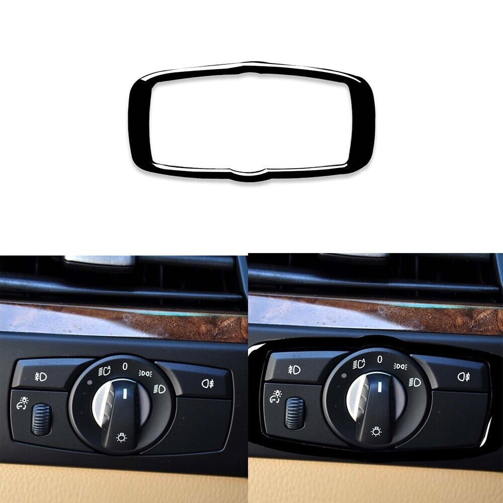 Piano Black Dashboard Headlight Switch Frame Decal For BMW X5 E70 X6 E71 2008-14