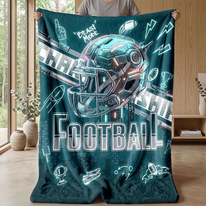 Space Football Showdown Theme blanket Lightweight Warm Flannel Blanket Decorative Throw Blanket for Home Decoration