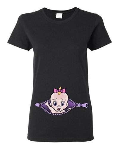 Baby Girl Zipper Cute Babies Novelty Ladies DT T-Shirt Tee Unisex T-Shirt L