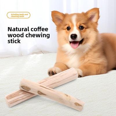 Natural Coffee Wood Pet Toys, Durable Teeth Cleaning Dog Biting Stick, Bad Breath Dog Toys, Dog Teeth Grinding Stick That Won't Break
