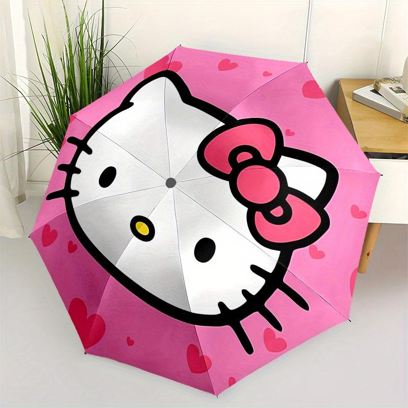 

Hello Kitty,Pink Hearts Automatic opening and closing folding umbrella with 8 rib frame and compact travel design,perfect for all occasion