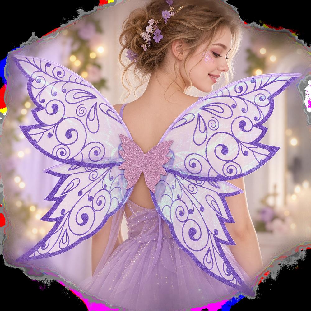 Organza Prinzessin Fee Flügel Leichtes Verkleidungsflügel Neu Funkelnde Engelsflügel Halloween