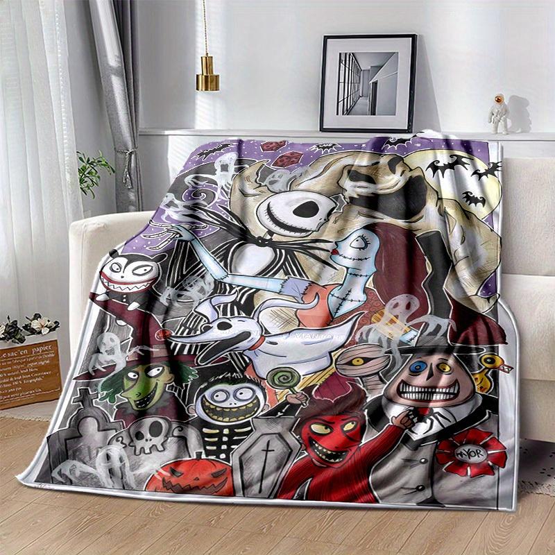 1pc, Cozy Nightmare Before Christmas Home Decor Blanket: Perfect Flannel Throw for Bedroom, Living Room, Travel, Camping, Car