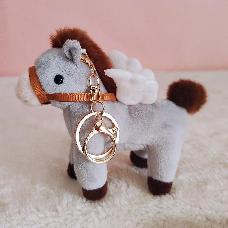 Pingente de boneca pônei fofo boneca capivara de pelúcia pingente de bolsa animal da floresta chaveiro mascote cavalo