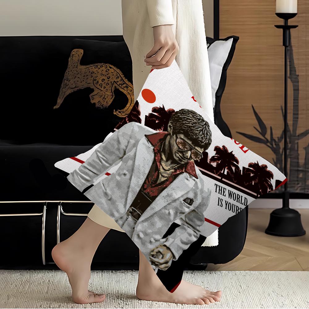S-Scarface Movie Pillowcase Toon Gift Cushion Cover Bedroom Home Sofa Chair Seat Decor Pillow Case
