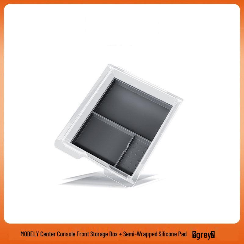 Tesla Model Y/3 Center Console Storage & Silicone Pad Ice Crystal Accessory.