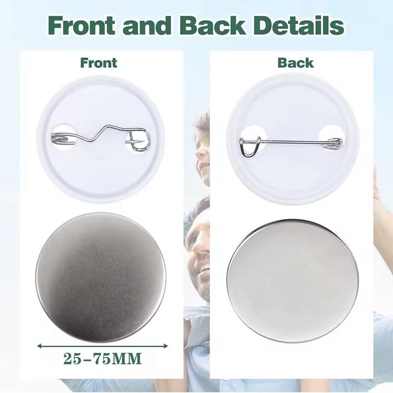 50Set 25-75Mm Metal Badge Pin Button Maker Parts Diy Blank Badge Button Parts For Art Crafts Making Iron-Base Badges Set