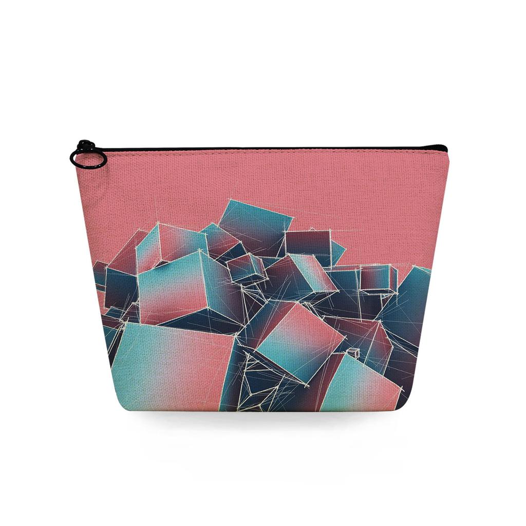 Women Geometric figure Print Cosmetic Bag Toiletries Organize Travel Storage Case 6720 KTB