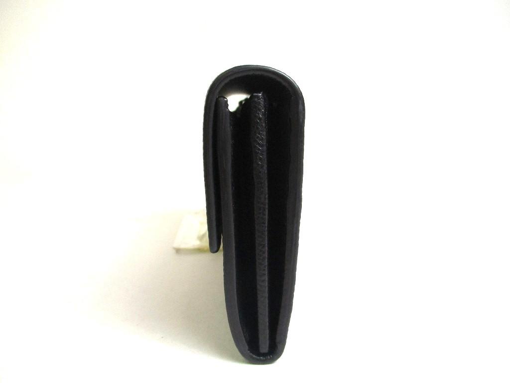 Authentic Salvatore Ferragamo Gancini Black Leather Gold H/W Flap Long Wallet #a429  Refurbished