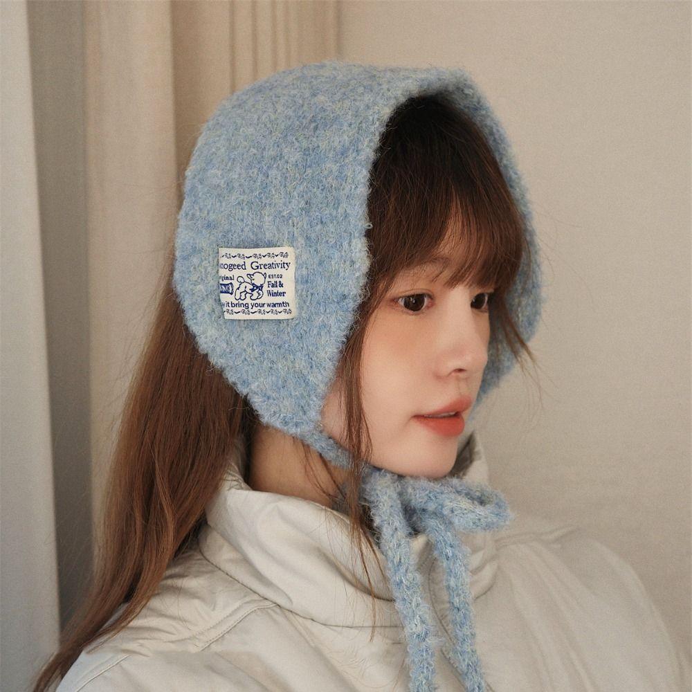 Korean Style Knitted Ear Covers Solid Color Warm Earlaps Wool Strappy Earmuffs Casual Wear