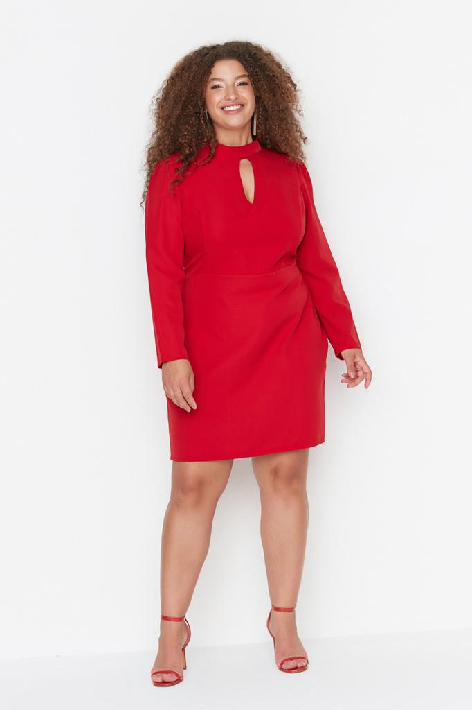 Women's Fashion Day and Night Balloon Sleeve Mini Black Double Breasted Collar Fitted Mini Knitted Dress