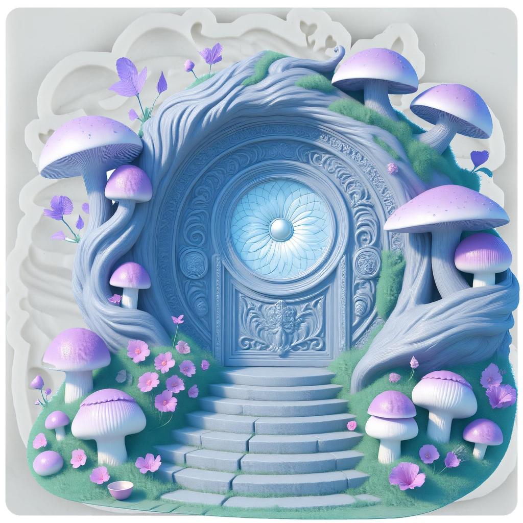 Fairy Garden House Silicone Mold Wooden Door Forest Gate Fondant Molds Cake Decorating Tools Theme Cake Dessert Decorated Chocolate Candy Mold