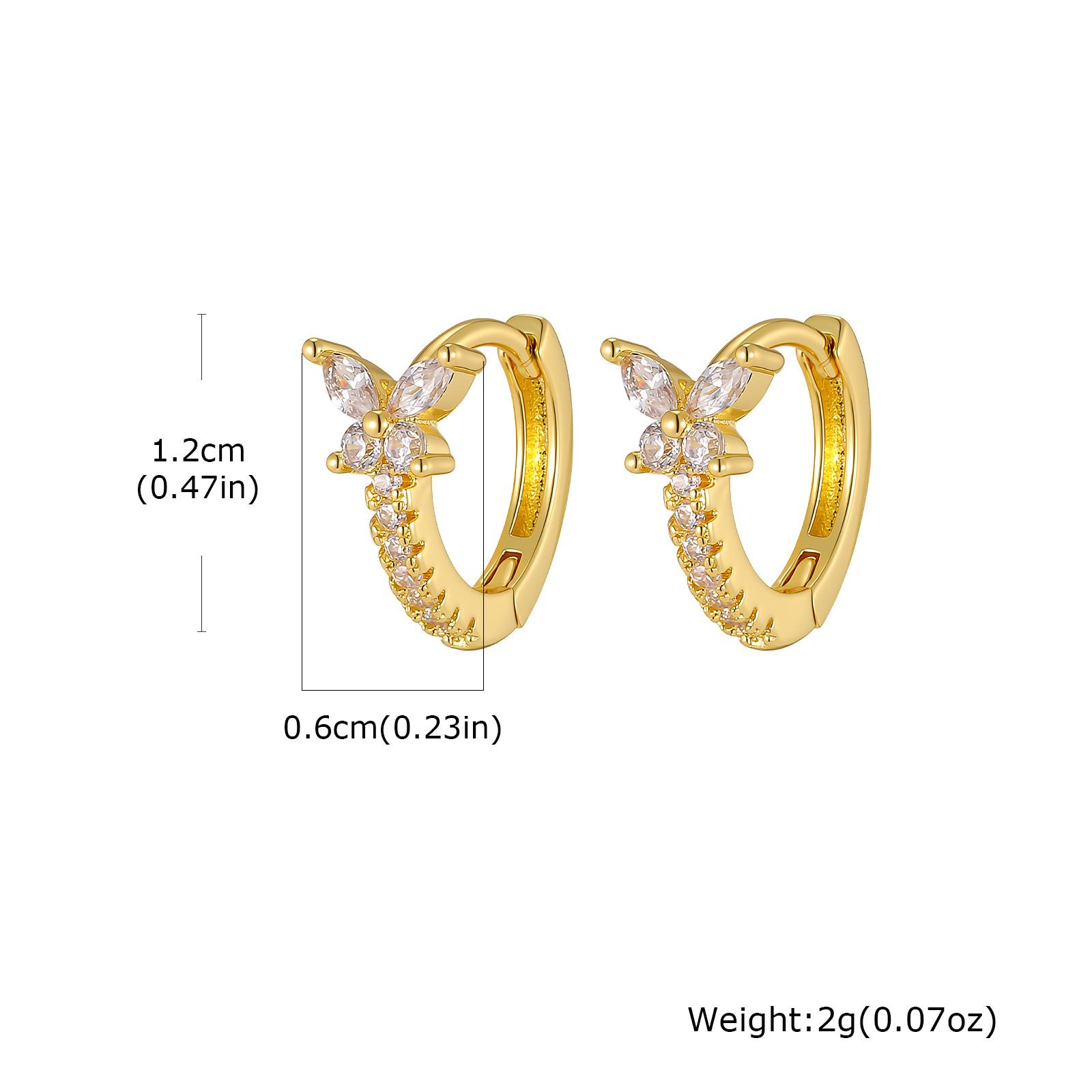 

Women Earrings Huggie Hoops, Small Crytsal Butterfly Earring Hypoallergenic Jewelry
