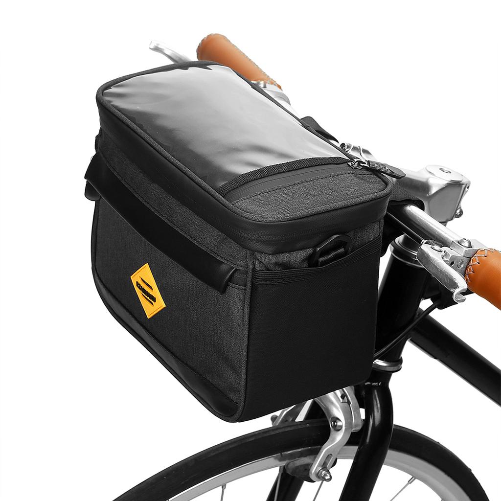 Cycle Insulated Bike Cooler Bag Water Resistant Bike Handlebar Bag Bike Basket Front Bag Pannier with Bike Phone Mount