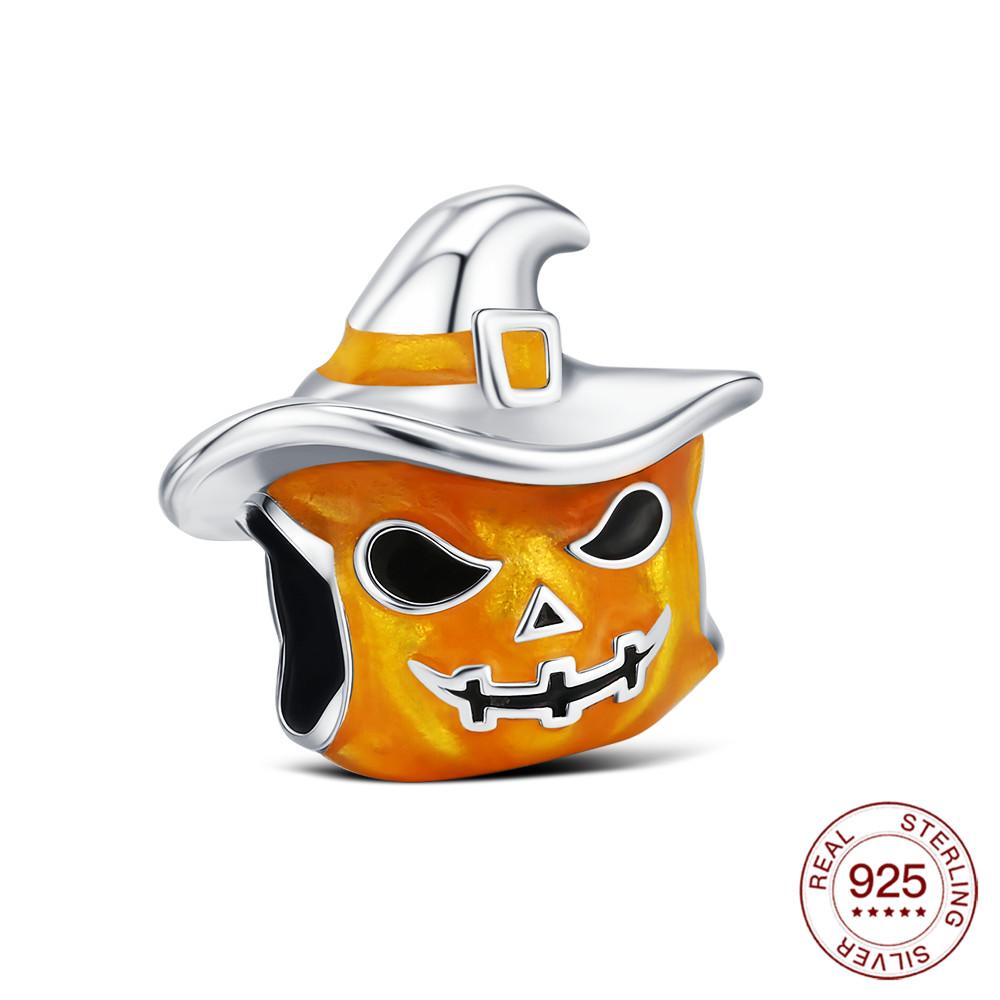Copper Halloween Charm Spooky Ghost Pumpkin Pendant For Women Men Making Diy Bracelet Party Jewelry Gift