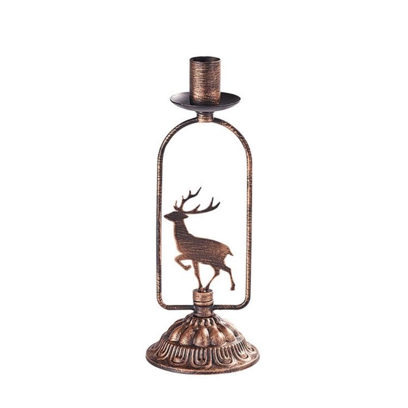 Set of 3 Stylish Metal Candle Stand with Seasonal Design Iron Texture Perfect for Indoor Outdoor Christmas Celebration