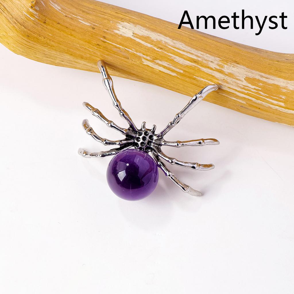 1 Stück Natürlicher Kristallkugel Spinnenornament Heimdekoration Kristallhandwerk Halloween Feiertagsgeschenk Partydekorationen Heilkristall
