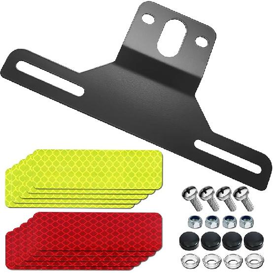 Trailer License Plate Bracket Holder With Stainless Steel Slim Car Tag Frame For Truck, Boats, RVs, Universal License Plates With 10PCS Reflective