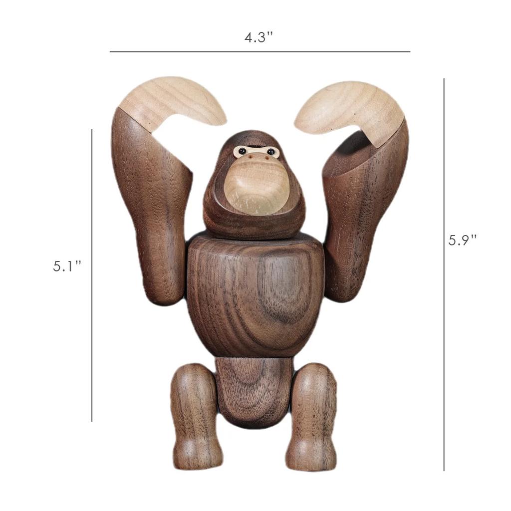 Nordische Holz King Kong Puppen Gorilla Figuren Hängender Affe Heimdeko Zubehör Braune Handwerkskunst Schmuckstück Mann Geschenke
