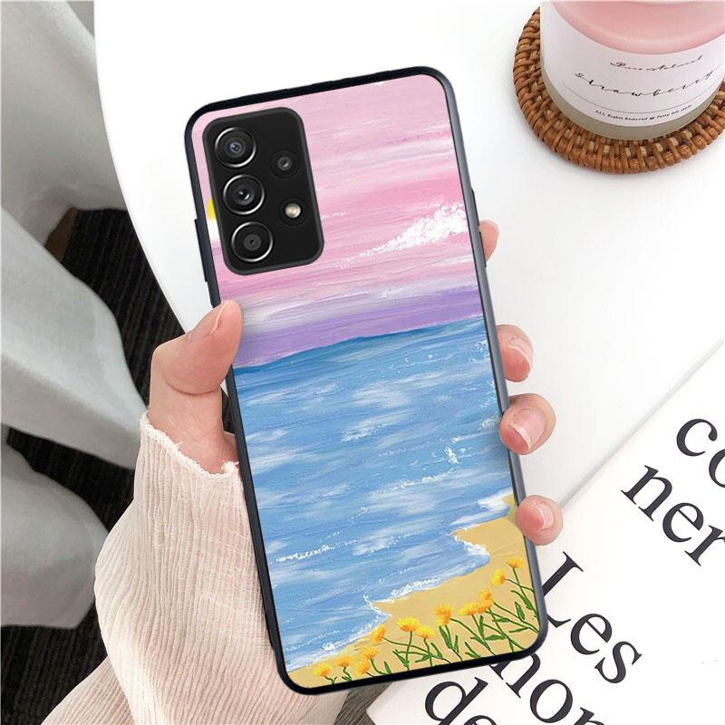 Coque de téléphone Peinture à l'huile Fleurs pour Samsung Galaxy A13 A22 A12 A32 A71 A11 A21S A33 A52 A72 A51 A50 A70 A31 M31 Funda Coque Case