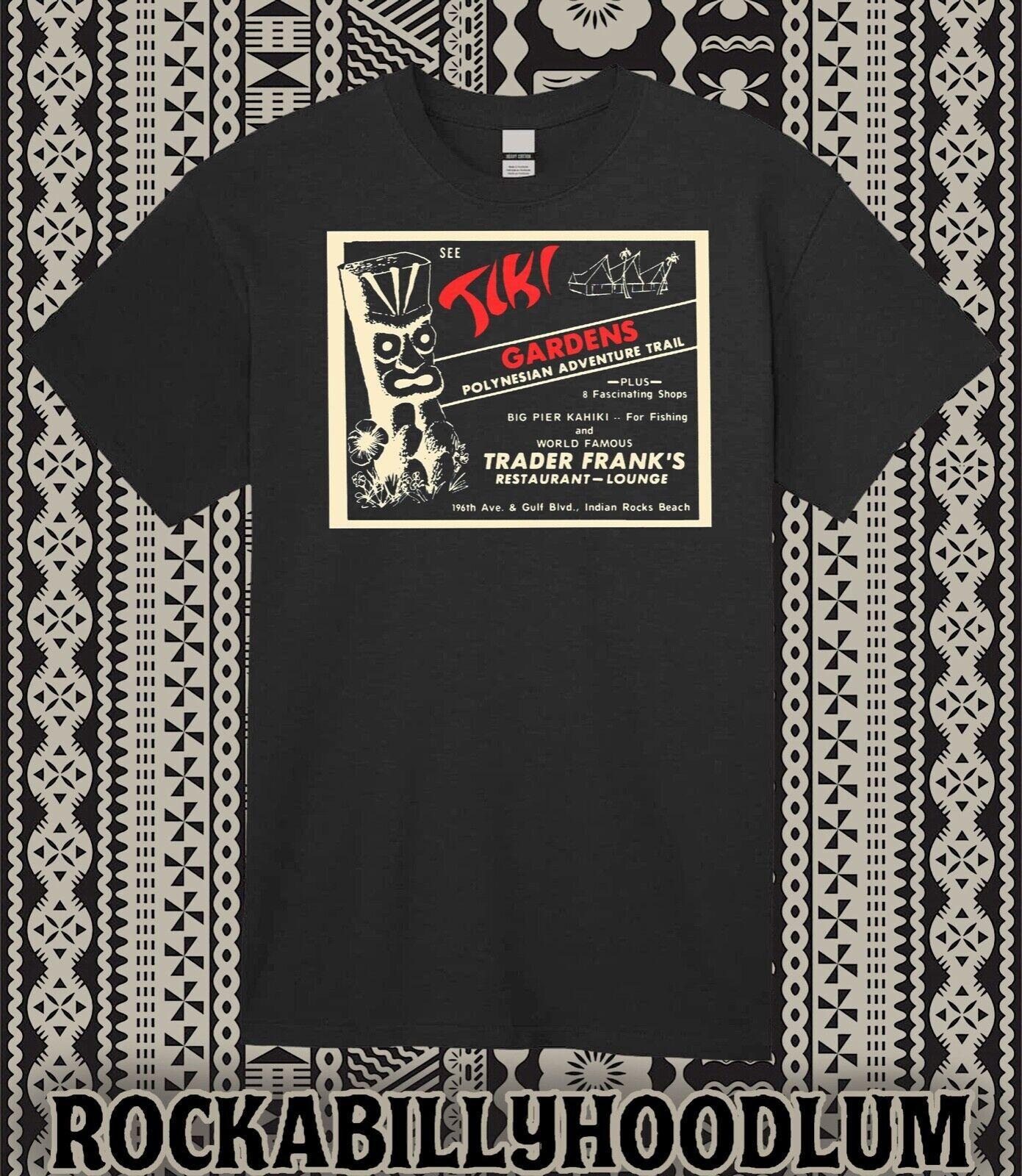 Retro Tiki Art Tee T Shirt Cotton Mug Bar Restaurant Tiki Gardens Trader Franks L