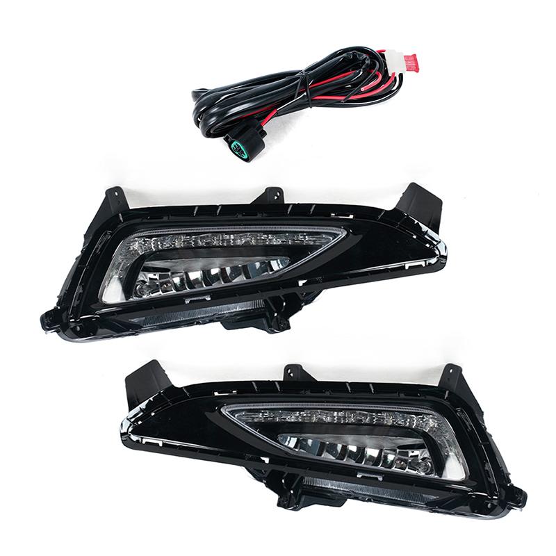 

1 пара для Hyundai Tucson 2016 2017 2018 Автомобильная светодиодная противотуманная фара переднего бампера Дневной ходовой свет Противотуманная фара