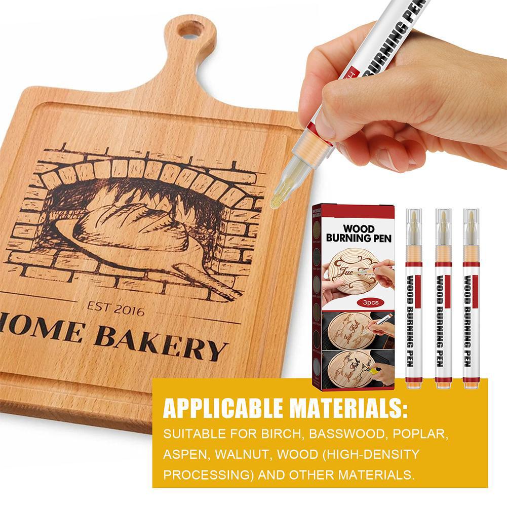 Pyrography Pen Set 3pcs Wood Burning Kit DIY Wood Marking Tool Wood Carving Pen Wood Burning Art Craft Tools Kids Gifts