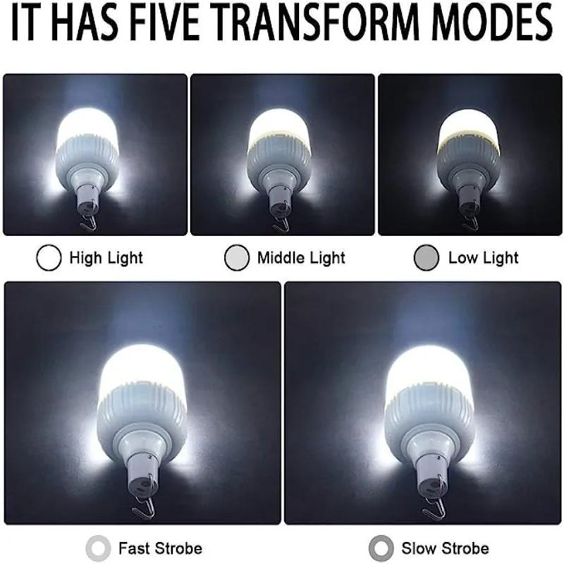Portable LED Camping Light USB Rechargeable Flashlight 3 Lighting Modes Bulb For Outdoor Camping Fishing Emergency Tent Lantern