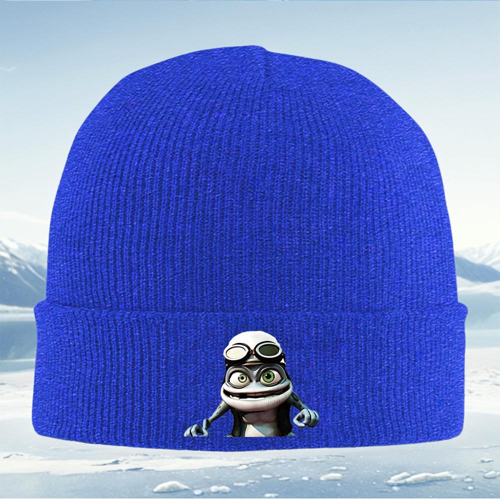 Crazy Frog,goggles,smile,happy face Men Women Unisex Knitted Hat Beanie Pullover Cap Winter Thermal Warm Christmas Outdoor Cycli