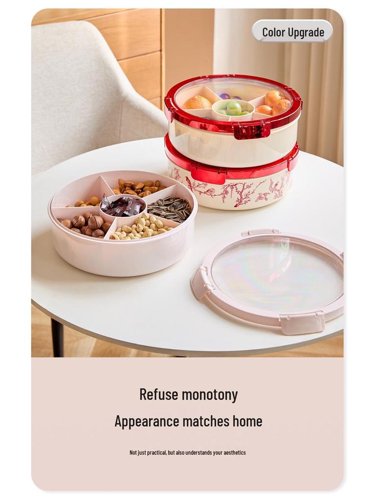 Buckleable High-Value Fruit Plate & Sunflower Seed Storage Box - 2025 New Macaron Candy Box for Living Room Coffee Table or Wedding Gift